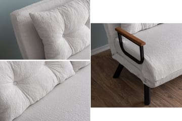Alfredton 2-sits Bäddbar Fällbar Bäddsoffa i Boucle med Metallben - Vit - Möbler - Vardagsrum - Bäddsoffor