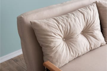 Alfredton 2-sits Bäddbar Fällbar Bäddsoffa i Tyg med Metallben - Ljusbeige - Möbler - Vardagsrum - Bäddsoffor