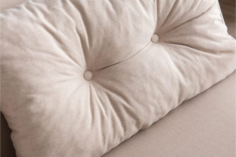 Alfredton 2-sits Bäddbar Fällbar Bäddsoffa i Tyg med Metallben - Ljusbeige - Möbler - Vardagsrum - Bäddsoffor