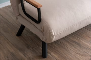 Alfredton 2-sits Bäddbar Fällbar Bäddsoffa i Tyg med Metallben - Ljusbeige - Möbler - Vardagsrum - Bäddsoffor