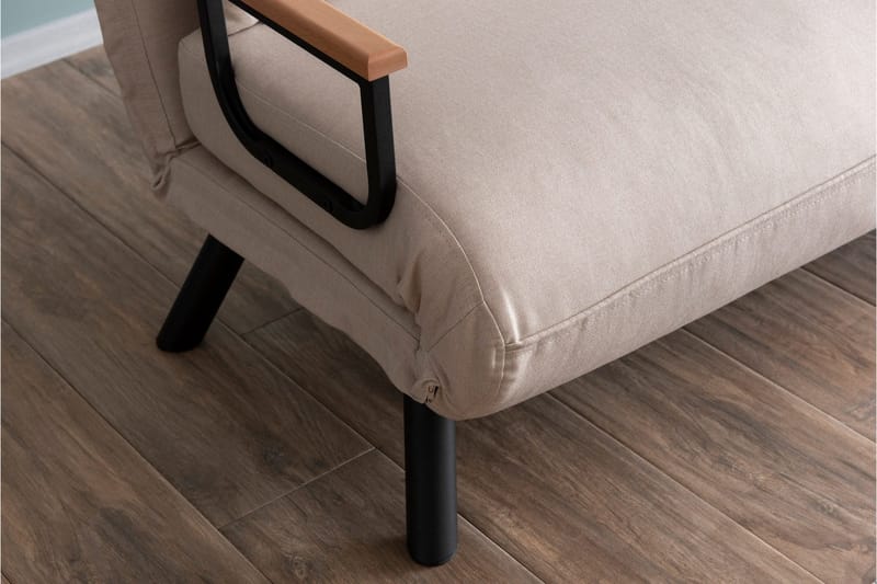 Alfredton 2-sits Bäddbar Fällbar Bäddsoffa i Tyg med Metallben - Ljusbeige - Möbler - Vardagsrum - Bäddsoffor