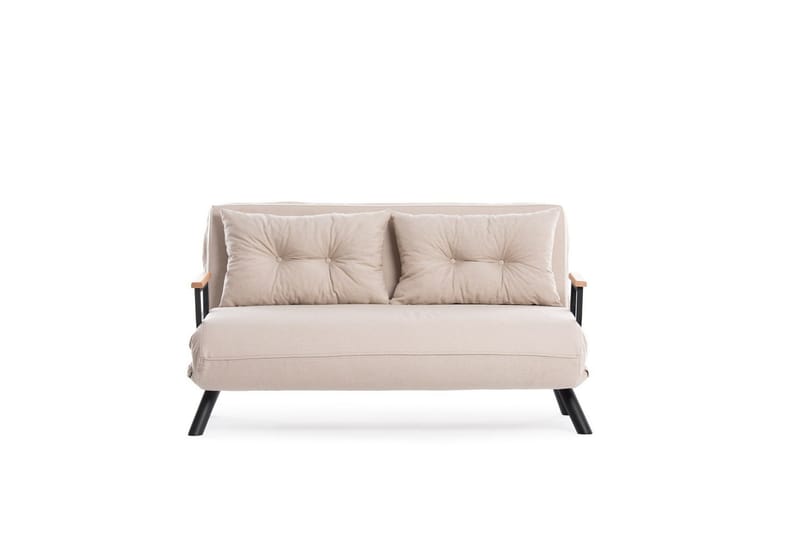 Alfredton 2-sits Bäddbar Fällbar Bäddsoffa i Tyg med Metallben - Ljusbeige - Möbler - Vardagsrum - Bäddsoffor