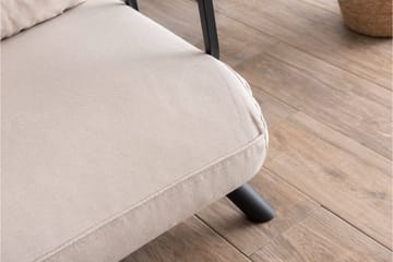 Alfredton 2-sits Bäddbar Fällbar Bäddsoffa i Tyg med Metallben - Ljusbeige - Möbler - Vardagsrum - Bäddsoffor