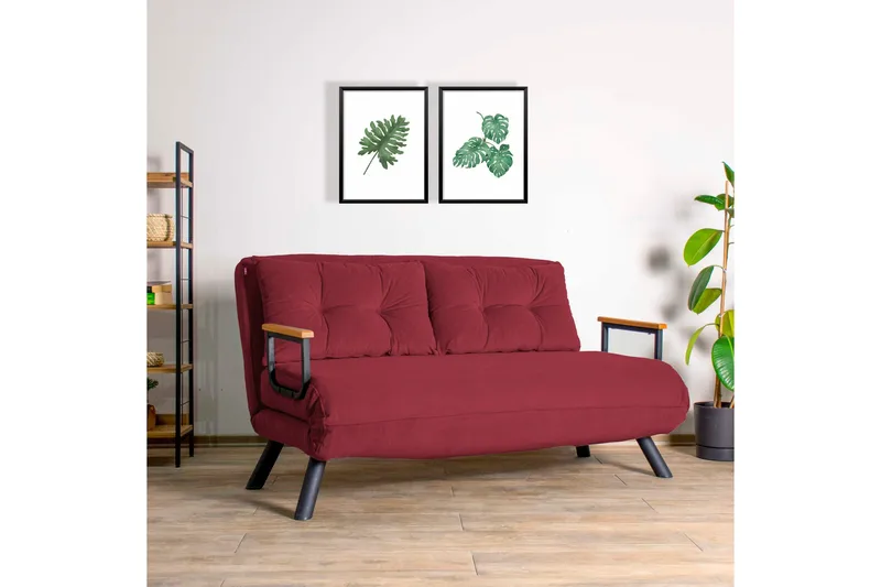 Alfredton Bäddsoffa 2-sits 175x133 cm, Röd