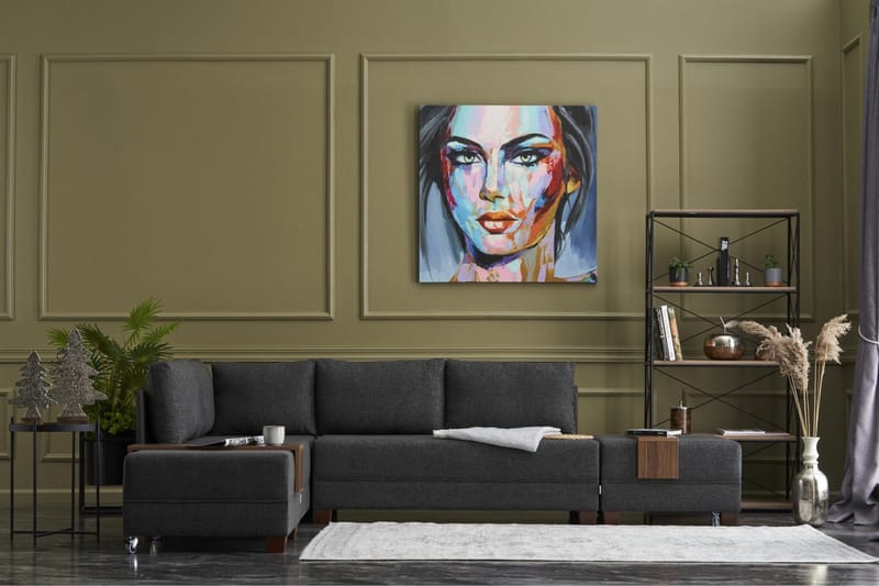 Algeria Bäddsoffa m. Divan 4-sits 140x190 - Antracit - Möbler - Vardagsrum - Bäddsoffor