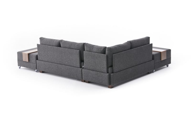 Algeria Bäddsoffa m. Divan 4-sits 140x190 - Antracit - Möbler - Vardagsrum - Bäddsoffor