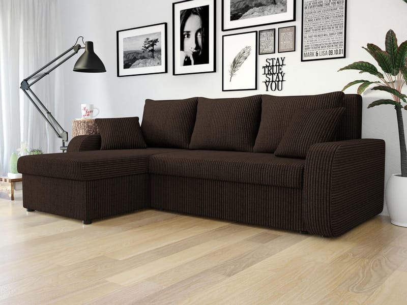 Alvared 3-sits Bäddsoffa med divan och förvaring - Möbler - Vardagsrum - Bäddsoffor - Hörnbäddsoffa