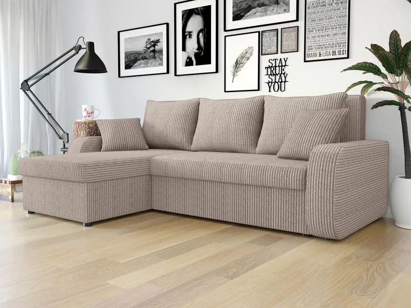 Alvared 3-sits Bäddsoffa med divan och förvaring - Möbler - Vardagsrum - Bäddsoffor - Hörnbäddsoffa