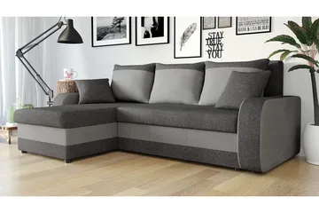 Alvared 3-sits Hörnbäddsoffa Universal - Grå - Möbler - Vardagsrum - Bäddsoffor