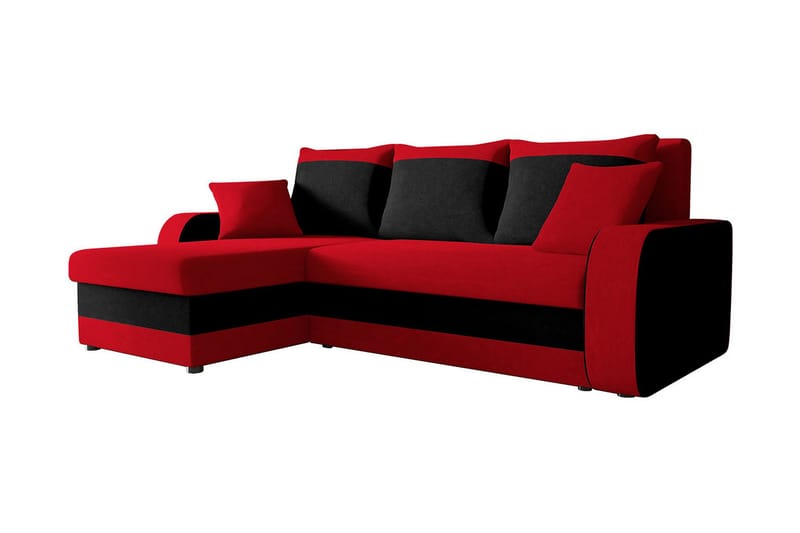 Alvared 3-sits Hörnbäddsoffa Universal - Röd/Grå - Möbler - Vardagsrum - Bäddsoffor