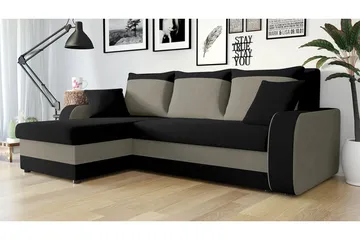Alvared 3-sits Hörnbäddsoffa Universal - Svart/Grå - Möbler - Vardagsrum - Bäddsoffor