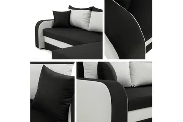 Alvared 3-sits Hörnbäddsoffa Universal - Svart/Grå - Möbler - Vardagsrum - Bäddsoffor