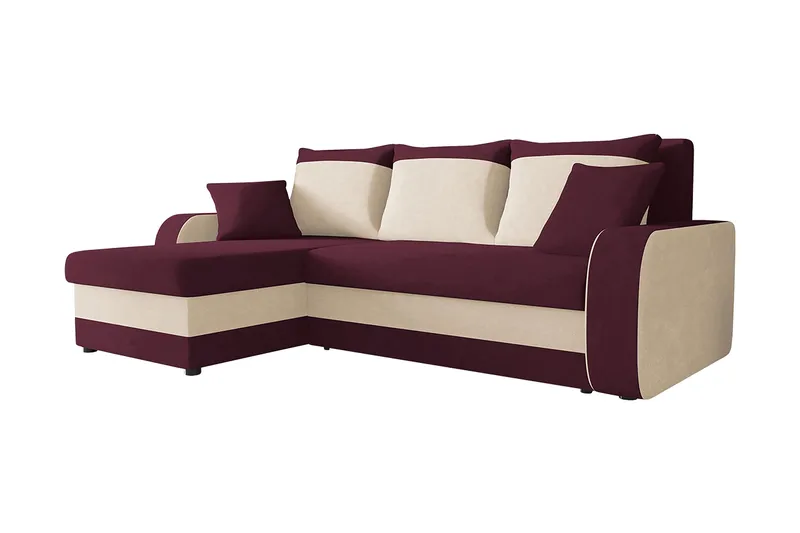 Alvared 3-sits Hörnbäddsoffa Universal - Vit/Röd - Möbler - Vardagsrum - Bäddsoffor