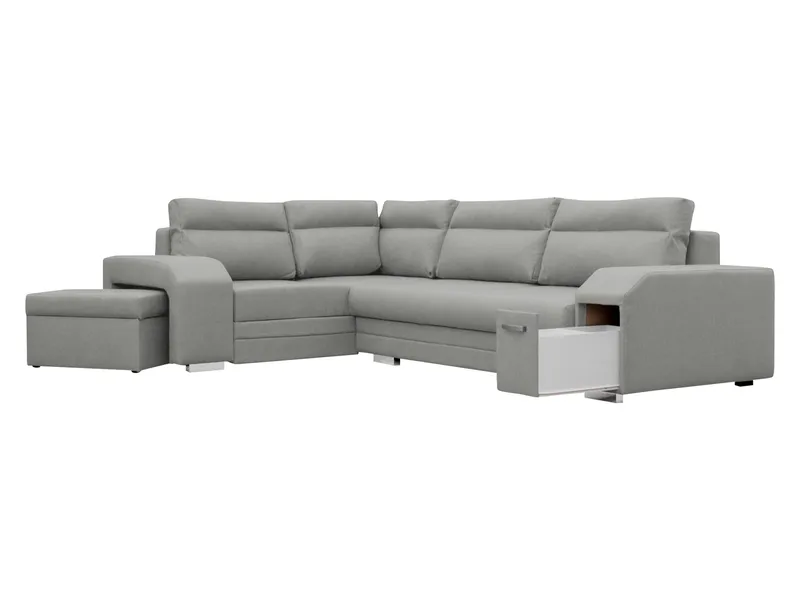 Alvares 4-sits Hörnbäddsoffa med förvaring - Beige - Möbler - Vardagsrum - Bäddsoffor - Hörnbäddsoffa