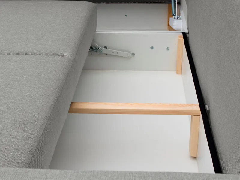Alvares 4-sits Hörnbäddsoffa med förvaring - Beige - Möbler - Vardagsrum - Bäddsoffor - Hörnbäddsoffa