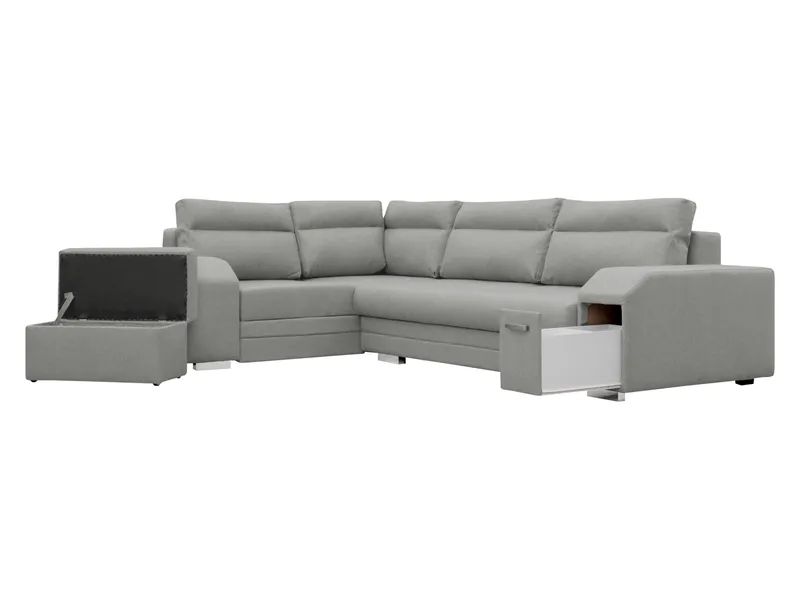 Alvares 4-sits Hörnbäddsoffa med förvaring - Beige - Möbler - Vardagsrum - Bäddsoffor - Hörnbäddsoffa