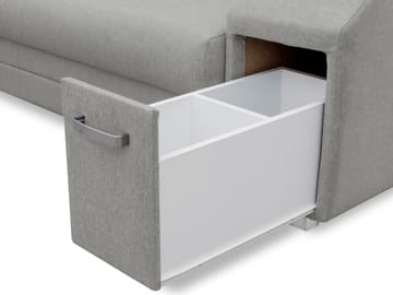 Alvares 4-sits Hörnbäddsoffa med förvaring - Grå - Möbler - Vardagsrum - Bäddsoffor - Hörnbäddsoffa