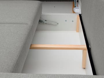 Alvares 4-sits Hörnbäddsoffa med förvaring - Grå - Möbler - Vardagsrum - Bäddsoffor - Hörnbäddsoffa