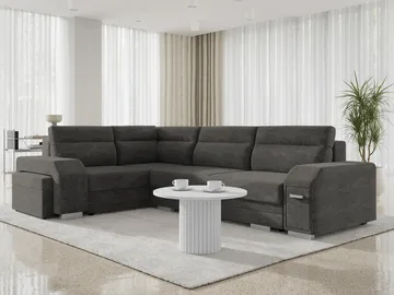 Alvares 4-sits Hörnbäddsoffa med förvaring - Grå - Möbler - Vardagsrum - Bäddsoffor - Hörnbäddsoffa