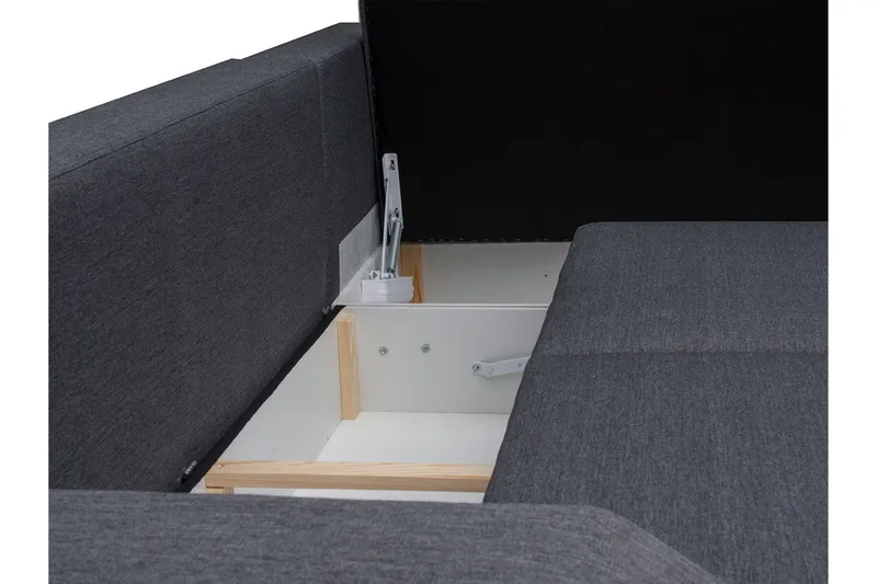 Alvares Hörnbäddsoffa - Grå - Möbler - Vardagsrum - Bäddsoffor - Hörnbäddsoffa