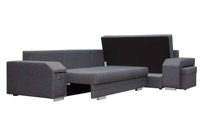 Alvares Hörnbäddsoffa - Grå - Möbler - Vardagsrum - Bäddsoffor - Hörnbäddsoffa
