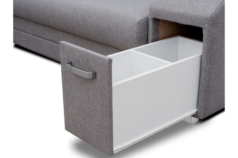 Alvares Hörnbäddsoffa - Grå - Möbler - Vardagsrum - Bäddsoffor - Hörnbäddsoffa