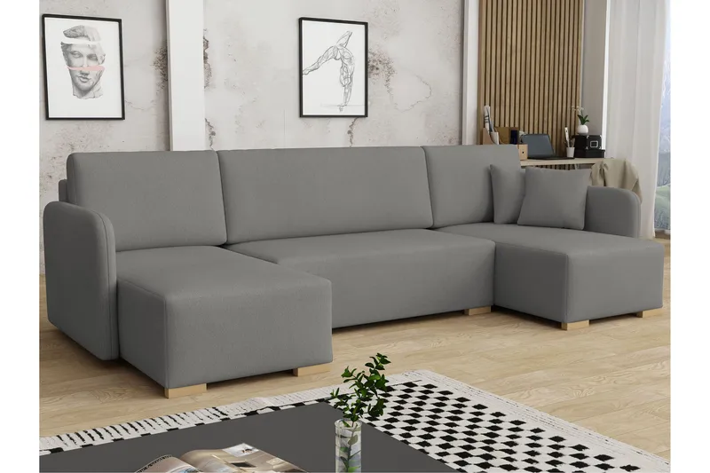 Amelus Bäddsoffa Dubbeldivan 4-sits, Grå