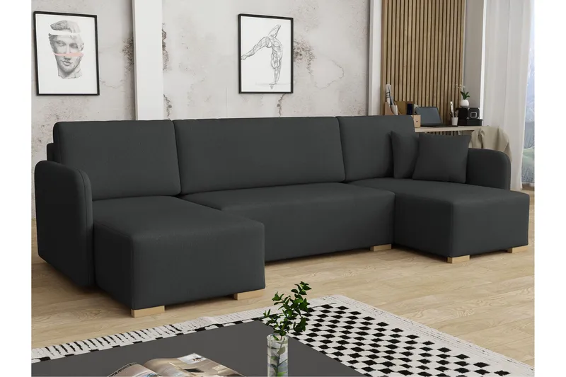 Amelus Bäddsoffa Dubbeldivan 4-sits, Grå