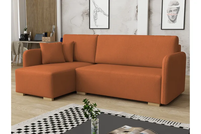 Amelus Bäddsoffa m. Divan 4-sits, Beige