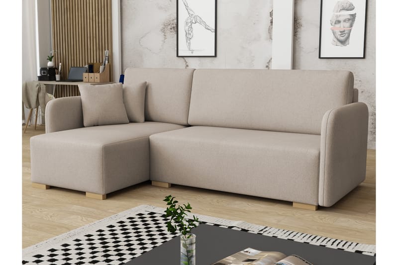 Amelus Bäddsoffa m. Divan 4-sits - Beige - Möbler - Vardagsrum - Bäddsoffor