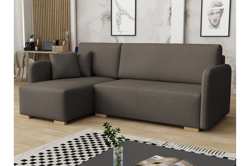 Amelus Bäddsoffa m. Divan 4-sits - Brun - Möbler - Vardagsrum - Bäddsoffor