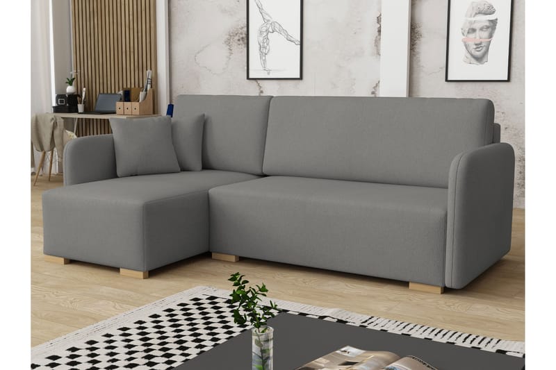 Amelus Bäddsoffa m. Divan 4-sits, Grå