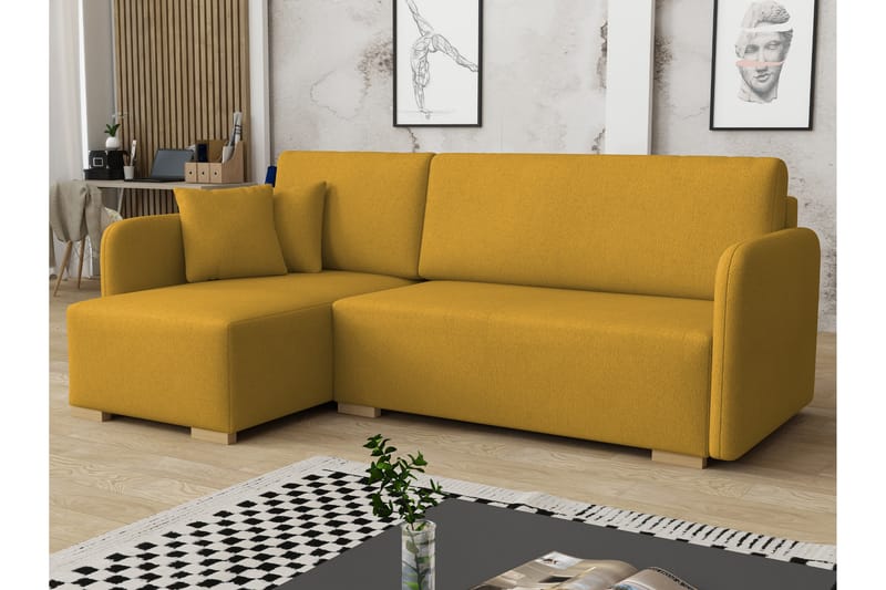 Amelus Bäddsoffa m. Divan 4-sits - Gul - Möbler - Vardagsrum - Bäddsoffor