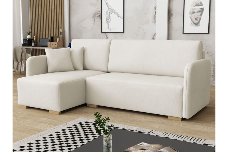 Amelus Bäddsoffa m. Divan 4-sits - Vit - Möbler - Vardagsrum - Bäddsoffor