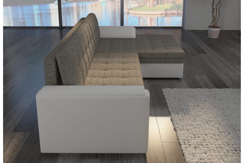 Amerikana Hörnbäddsoffa med Divan - Grå - Möbler - Vardagsrum - Bäddsoffor