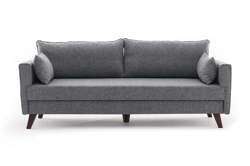 Antigua 3-sits Längsbäddad Bäddsoffa 150x190 cm i Tyg, Grå