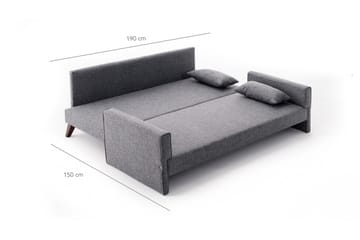 Antigua 3-sits Längsbäddad Bäddsoffa 150x190 cm i Tyg - Grå - Möbler - Vardagsrum - Bäddsoffor
