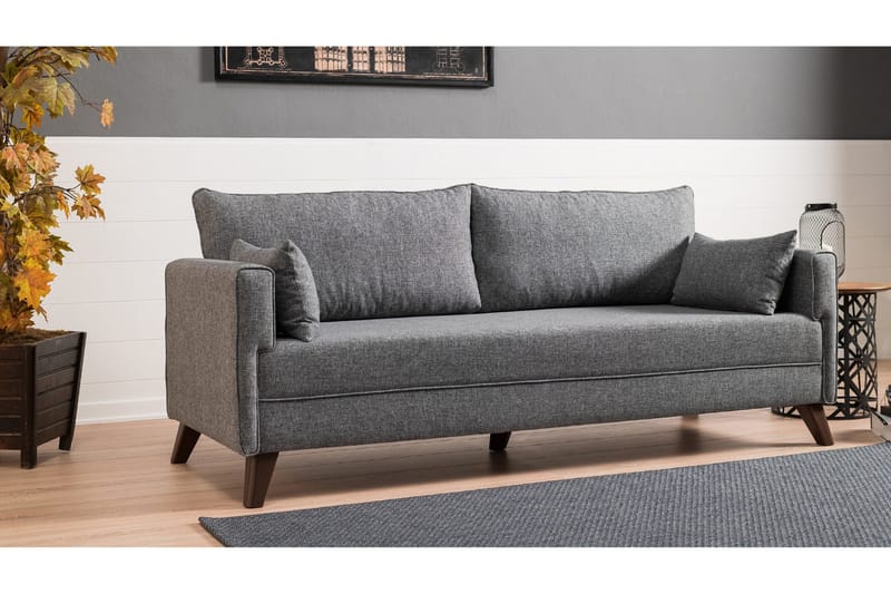 Antigua 3-sits Längsbäddad Bäddsoffa 150x190 cm i Tyg - Grå - Möbler - Vardagsrum - Bäddsoffor