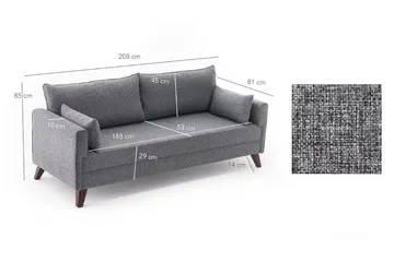 Antigua Bäddsoffa 3-sits - Grå - Möbler - Vardagsrum - Bäddsoffor