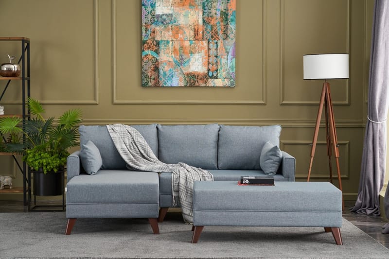 Antigua Bäddsoffa med Divan Vänster - Blå/Brun - Möbler - Vardagsrum - Bäddsoffor