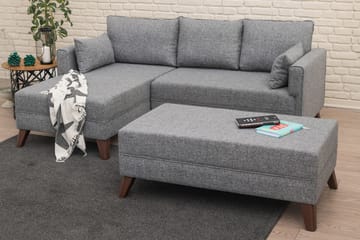 Antigua Divanbäddsoffa Vänster - Grå - Möbler - Vardagsrum - Bäddsoffor - Bäddsoffa divan