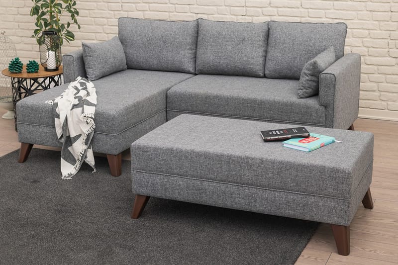 Antigua Divanbäddsoffa Vänster - Grå - Möbler - Vardagsrum - Bäddsoffor - Bäddsoffa divan