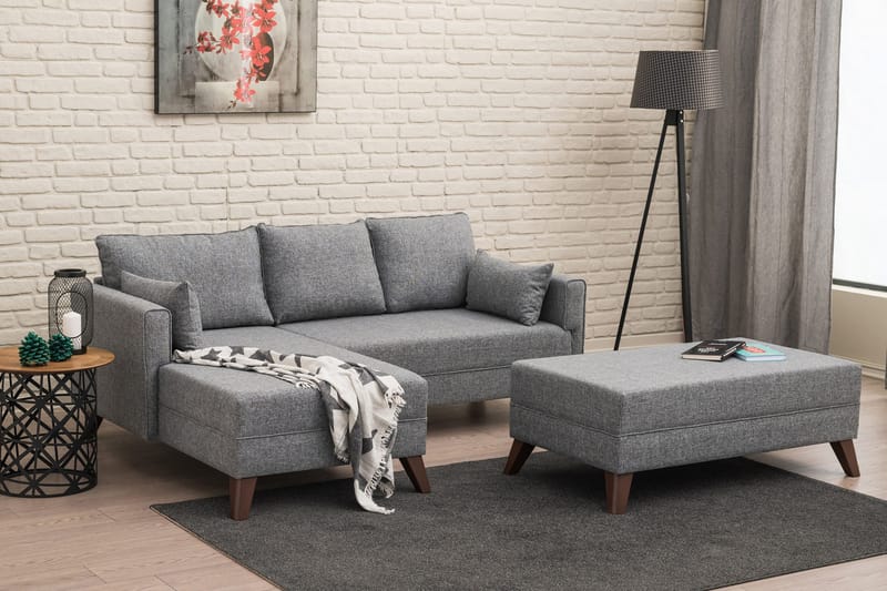 Antigua Divanbäddsoffa Vänster - Grå - Möbler - Vardagsrum - Bäddsoffor - Bäddsoffa divan