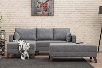 Antigua Divanbäddsoffa Vänster - Grå - Möbler - Vardagsrum - Bäddsoffor - Bäddsoffa divan