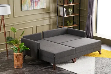 Antigua Mini Bäddsoffa med Divan Vänster - Antracit/Brun - Möbler - Vardagsrum - Bäddsoffor