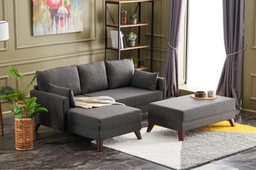 Antigua Mini Bäddsoffa med Divan Vänster - Antracit/Brun - Möbler - Vardagsrum - Bäddsoffor