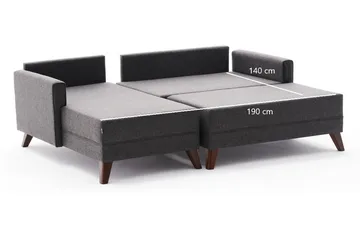Antigua Mini Bäddsoffa med Divan Vänster - Antracit/Brun - Möbler - Vardagsrum - Bäddsoffor