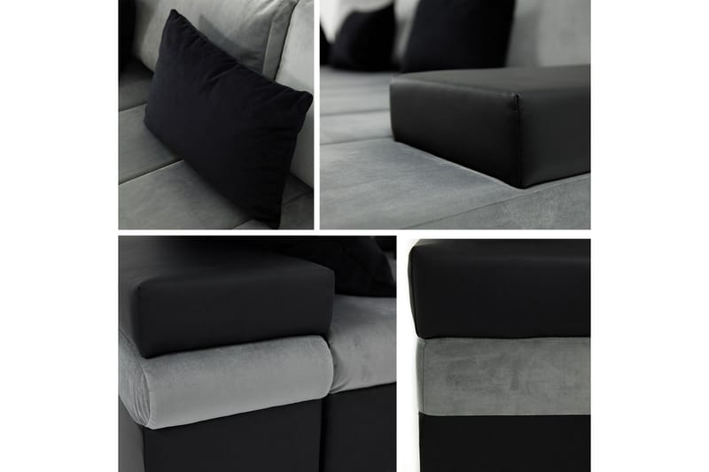 ARETHA Bäddsoffa m. Divan 3-sits L-formad - Rosa - Möbler - Vardagsrum - Bäddsoffor