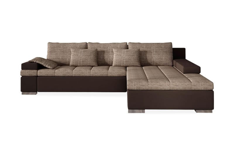 ARETHA Bäddsoffa med Divan Höger Beige/Brun - Beige/Brun - Bäddsoffor - Bäddsoffa divan