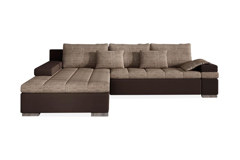 ARETHA Bäddsoffa med Divan Vänster Beige/Brun - Beige/Brun - Möbler - Vardagsrum - Bäddsoffor